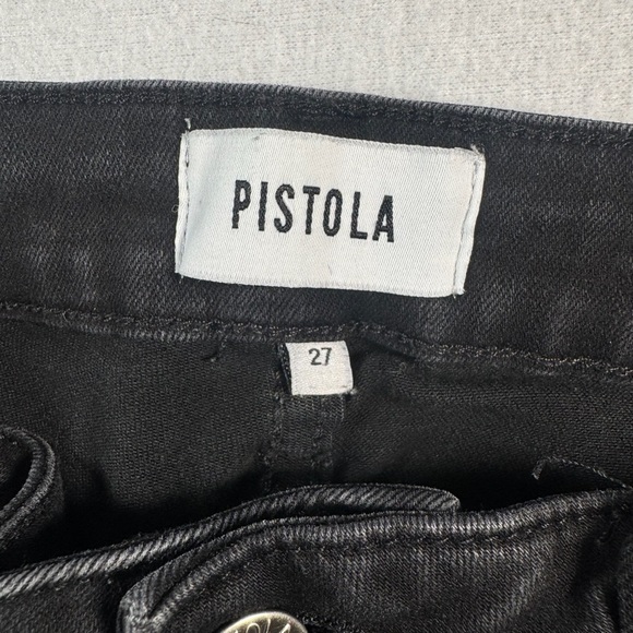 Pistola Jeans Womens 27 Black Straight Leg Mid Rise - Picture 3 of 12